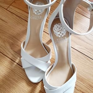 Vince Camuto white sandals with straps